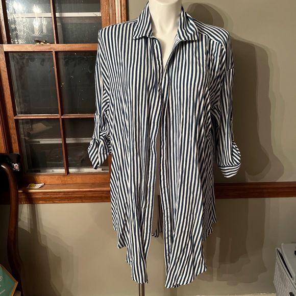 Torrid Long Sleeve Striped Kimono Shirt - Picture 2 of 6